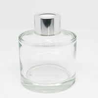 100ml Clear Glass Round Diffuser Jar With Silver Lid